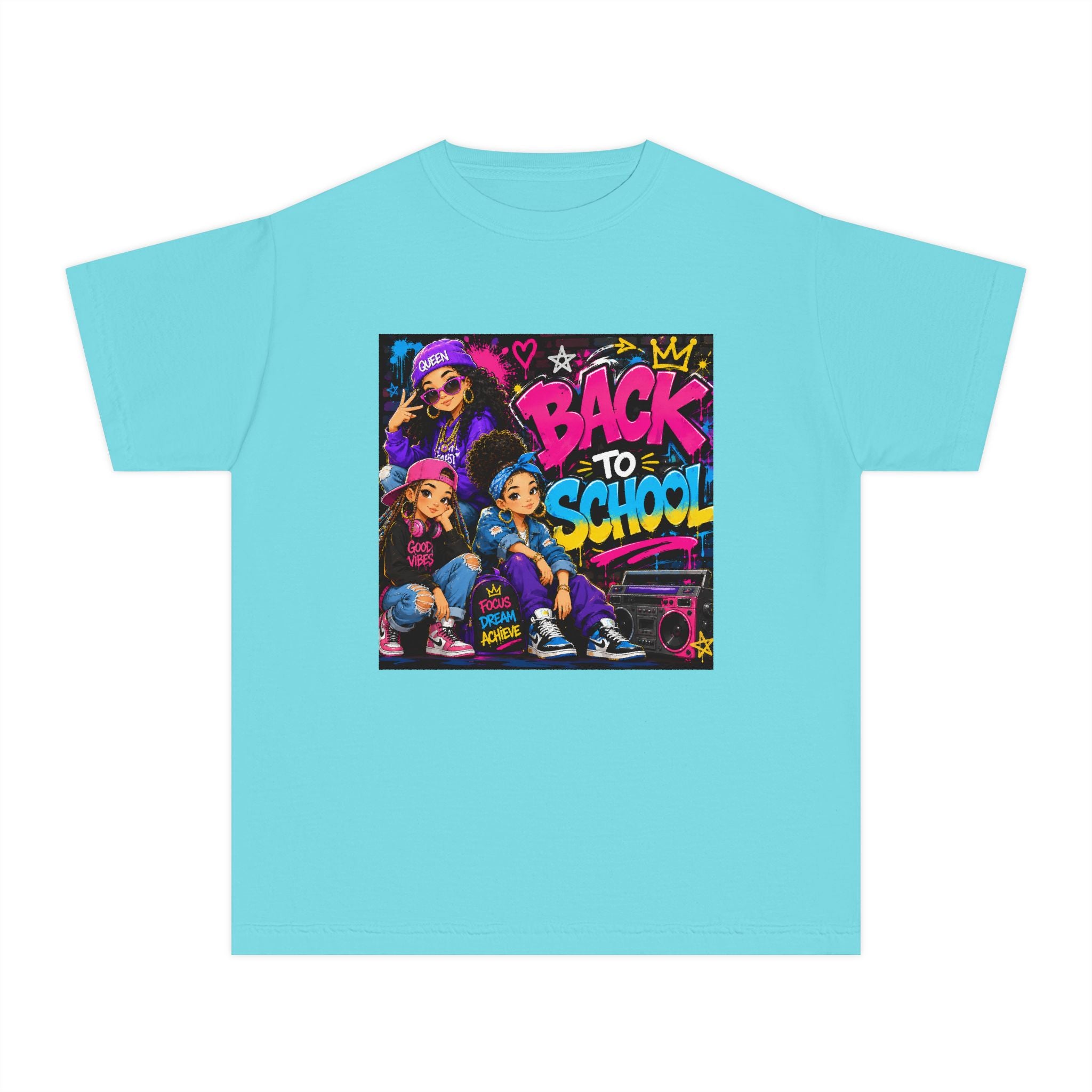 Back to School Youth Tee — Retro Hip-Hop Graphic with Custom Name