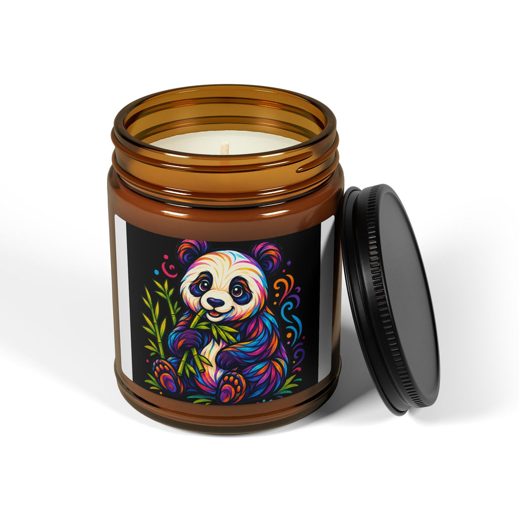 Colorful Panda Soy Candle — Amber Jar Scented Candle (Multi-Size)