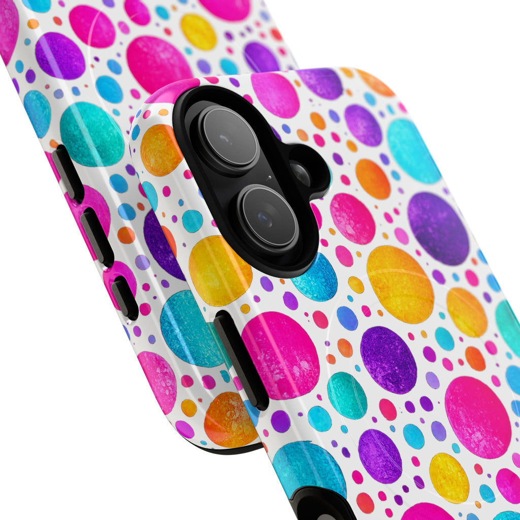Magnetic Tough Phone Case — Colorful Bubble Dot Pattern