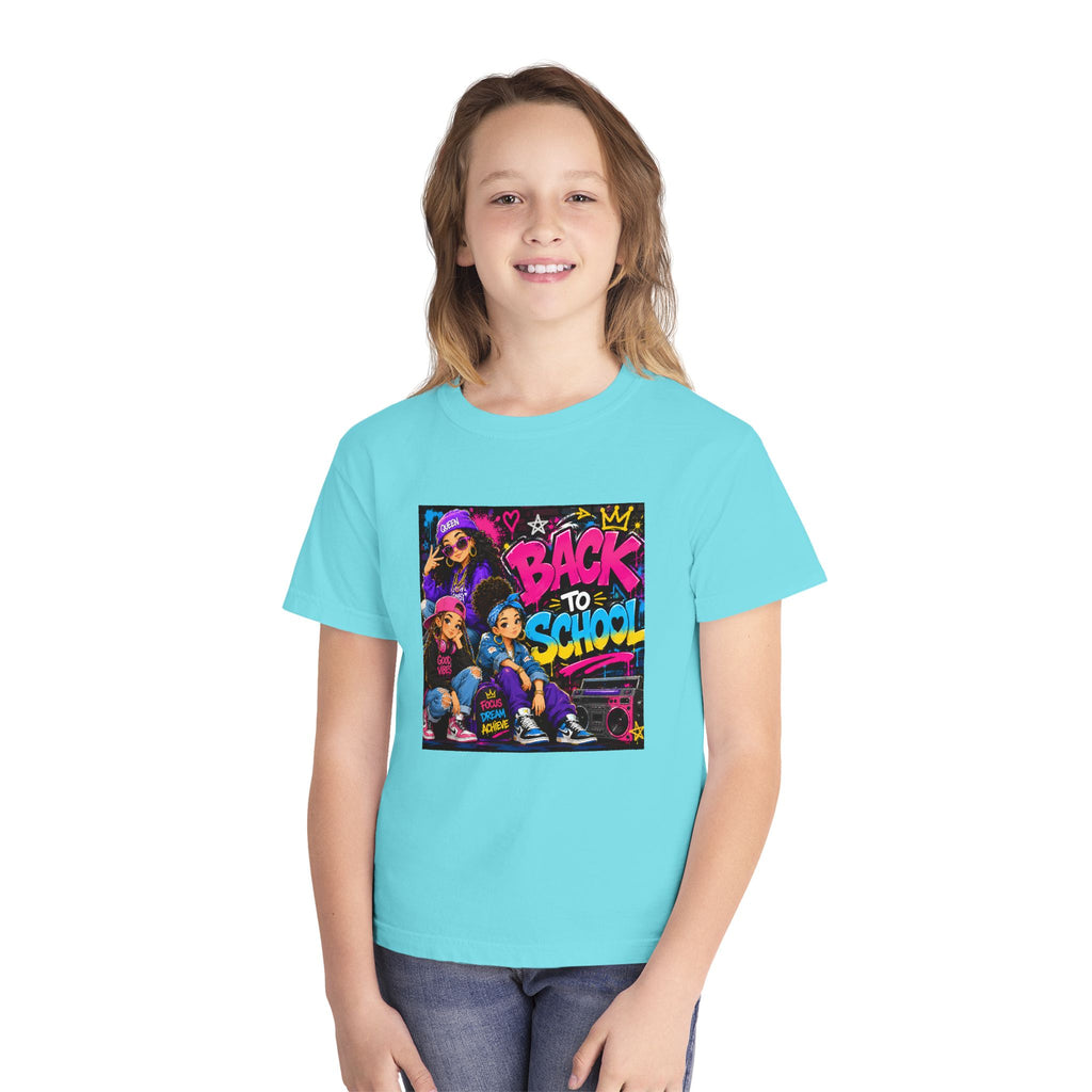 Back to School Youth Tee — Retro Hip-Hop Graphic with Custom Name