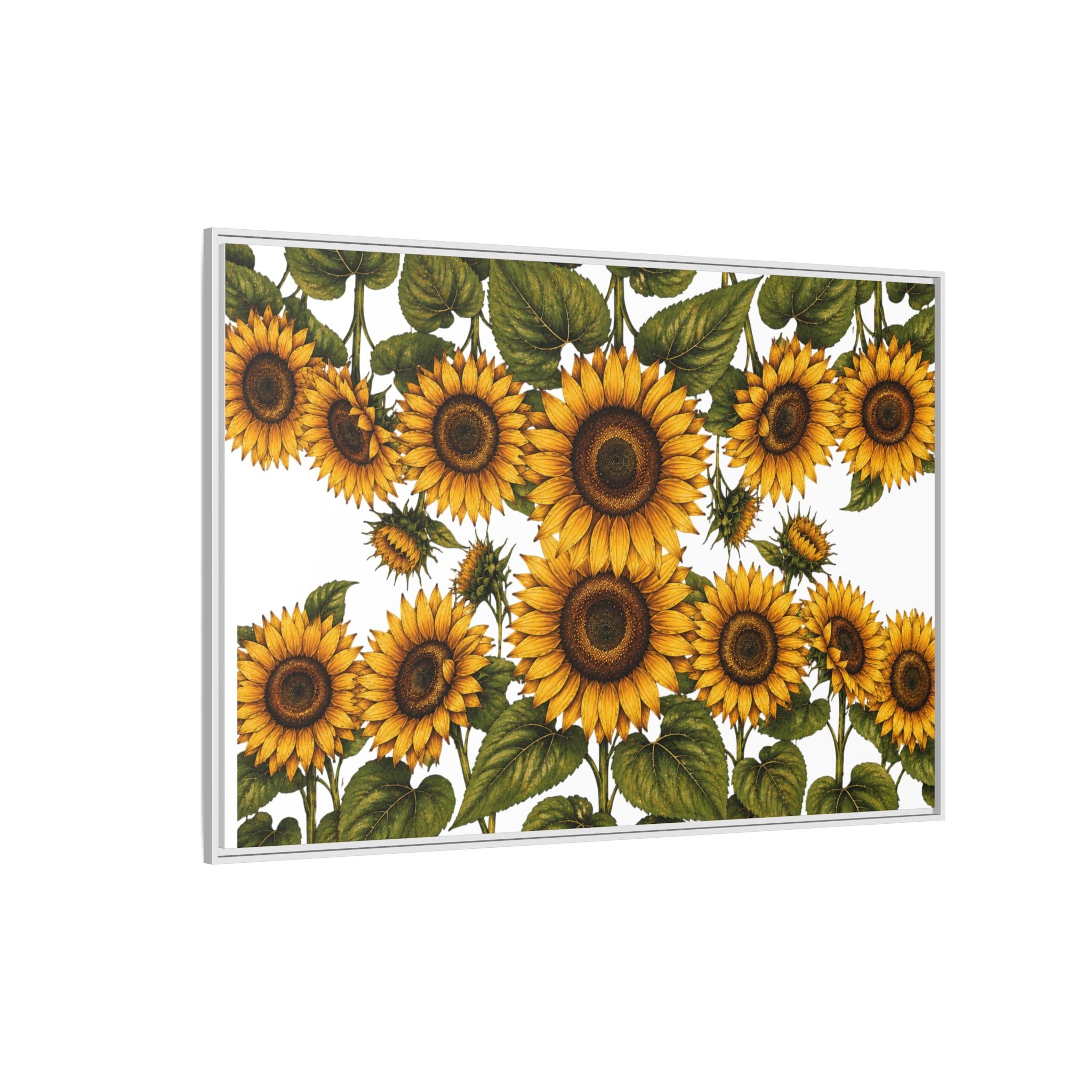 Framed Sunflower Canvas Print — Matte Floral Wall Art