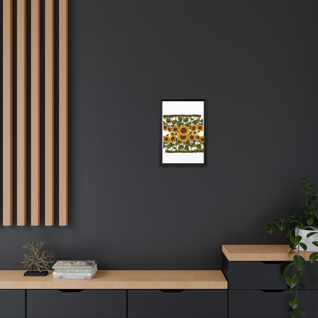 Framed Sunflower Canvas Print — Matte Floral Wall Art