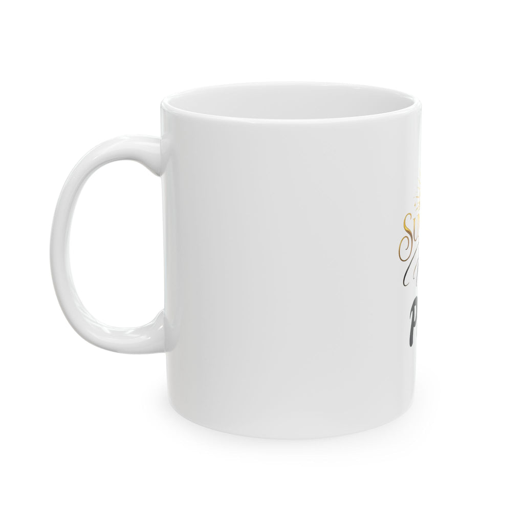 Sunflower & Butterfly Personalized Mug — 'Sunflour Hiphop PAM' Ceramic Coffee Cup (11oz/15oz)