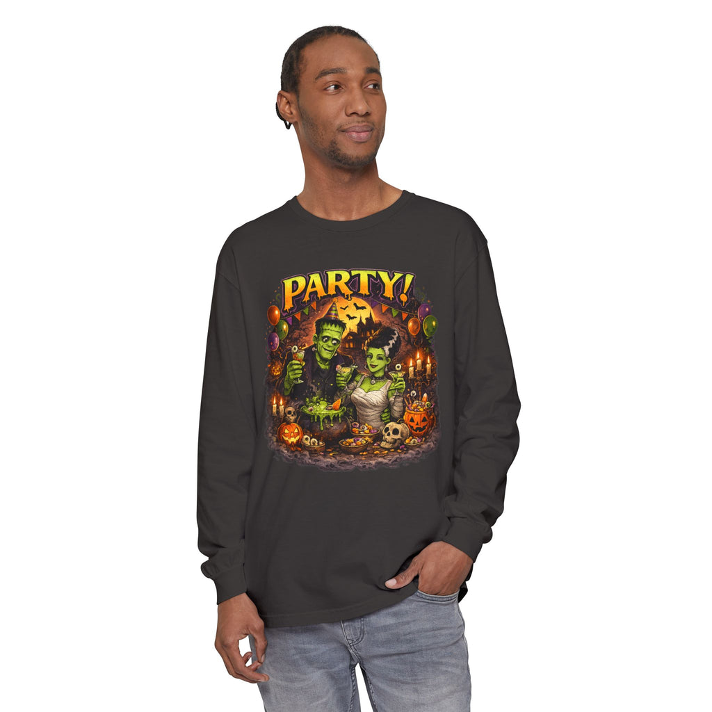 Mr. & Mrs. Frankenstein Halloween Monster Party Long Sleeve T-Shirt