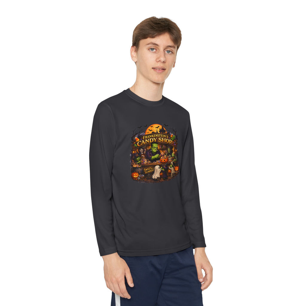 Youth Long Sleeve Tee — Halloween Candy Shop Graphic