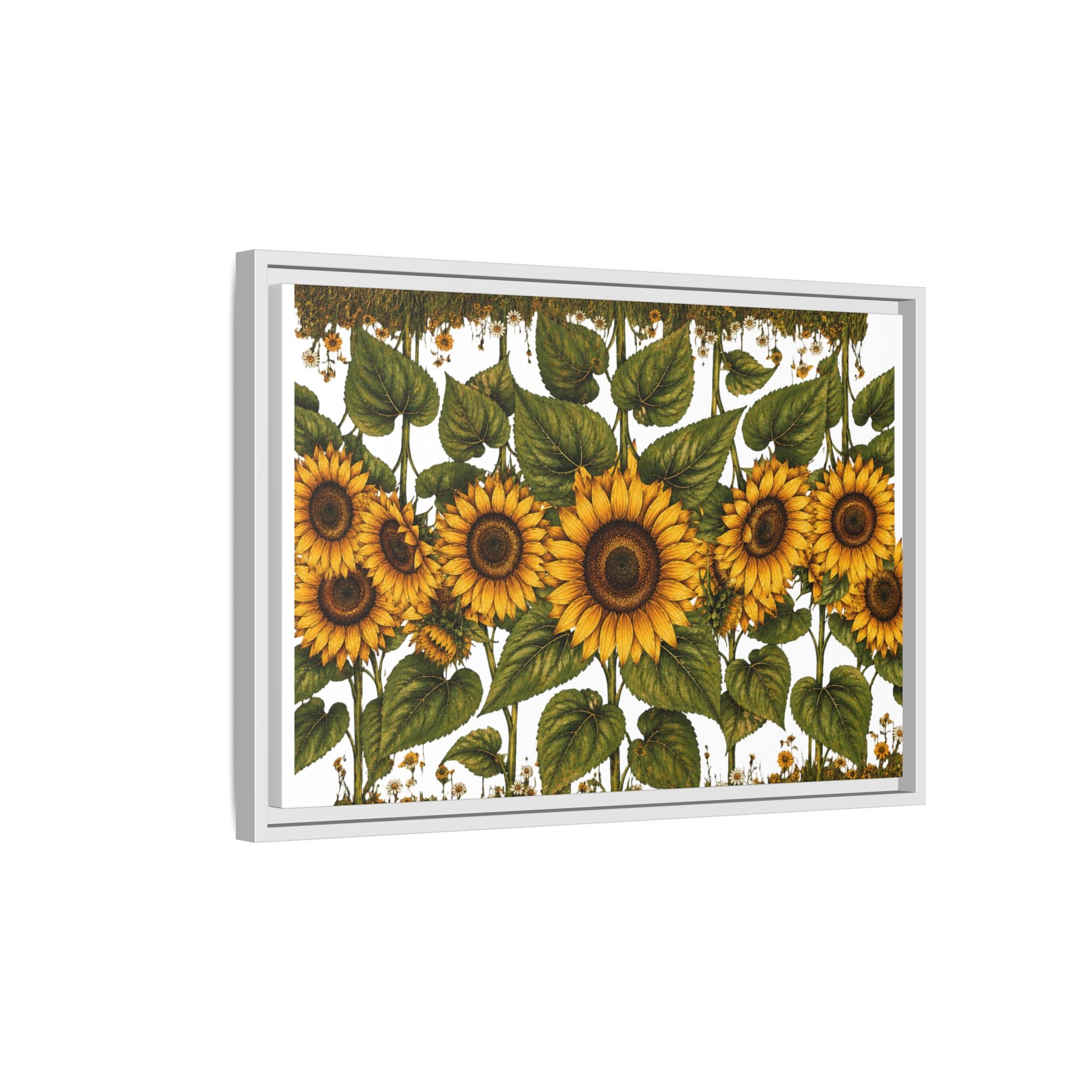 Framed Sunflower Canvas Print — Matte Floral Wall Art