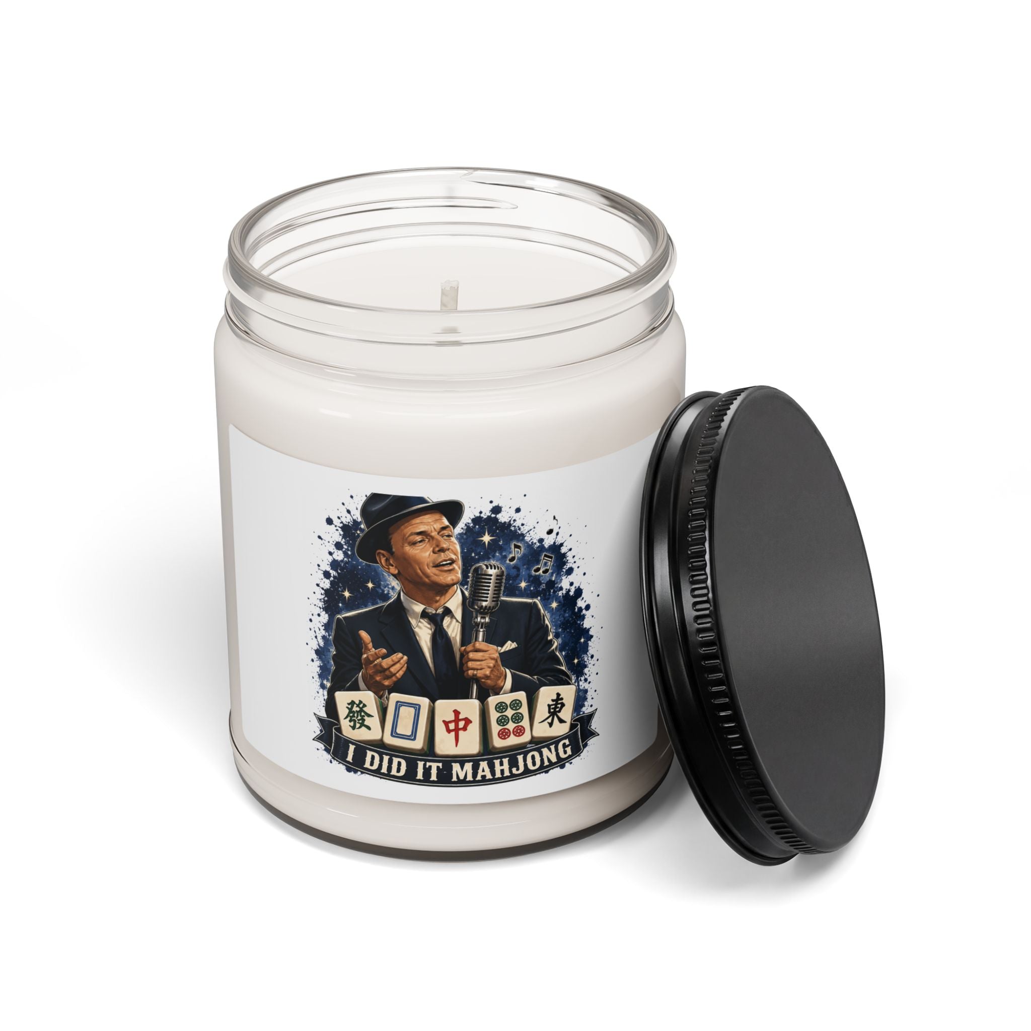 Mahjong Scented Soy Candle — “I Did It Mahjong” Retro Player Design, 9oz