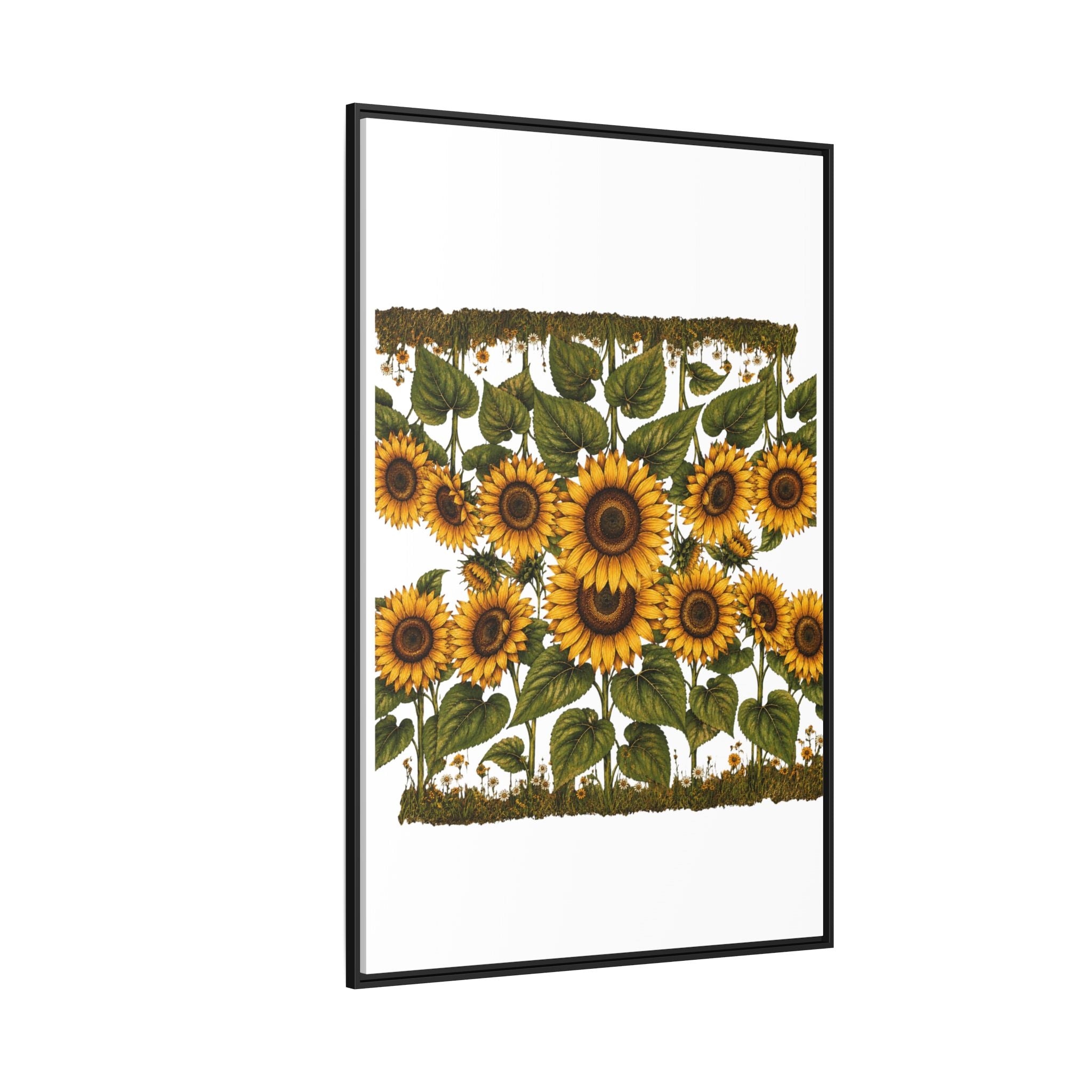 Framed Sunflower Canvas Print — Matte Floral Wall Art