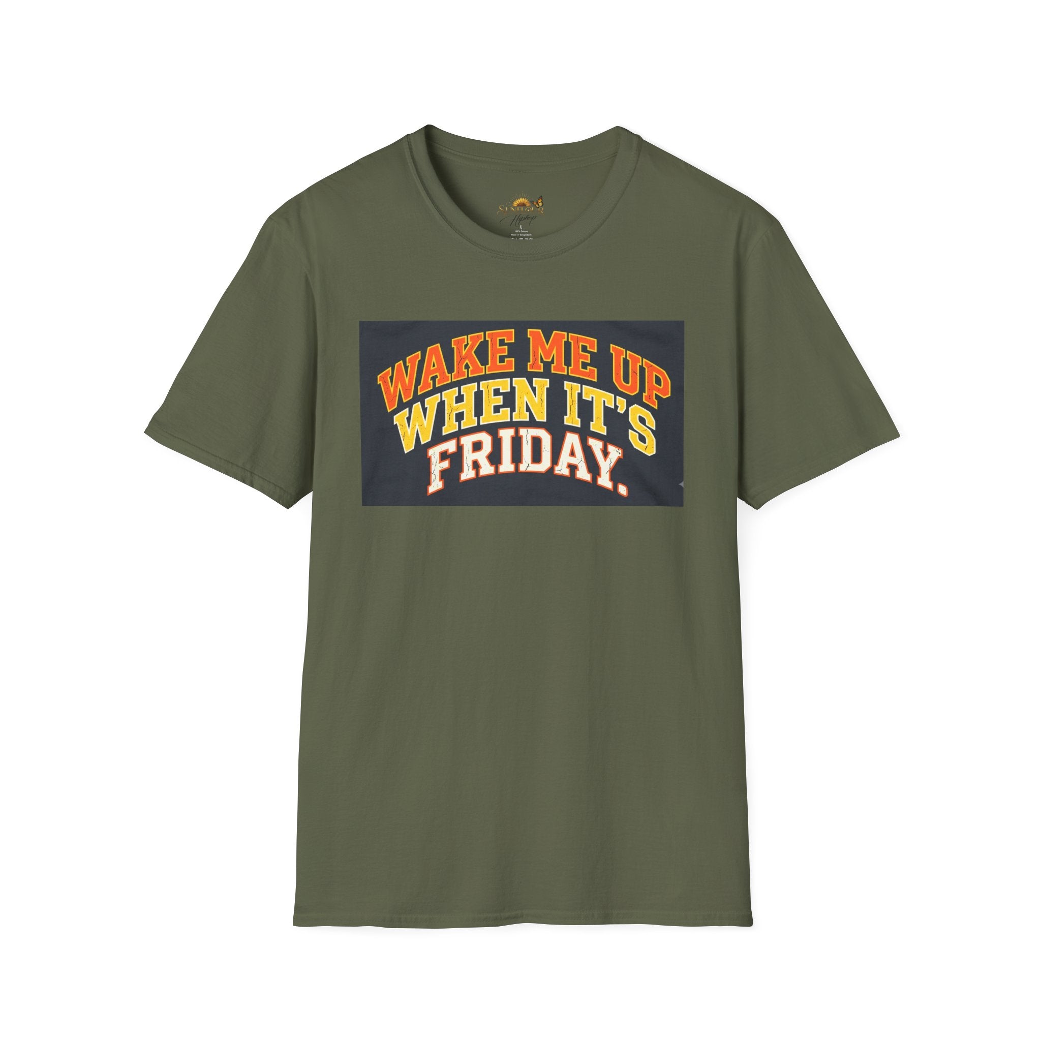 Wake Me Up When It's Friday T-Shirt — Retro Weekend Graphic Tee