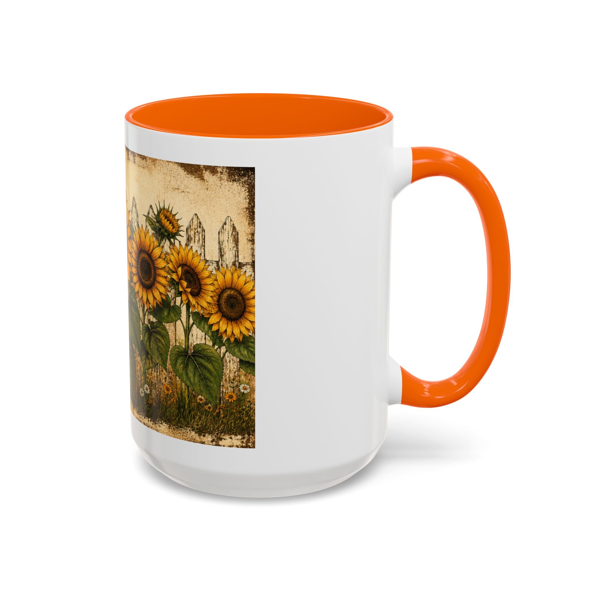 Sunflower Garden Coffee Mug — Vintage Farmhouse Floral Accent Mug