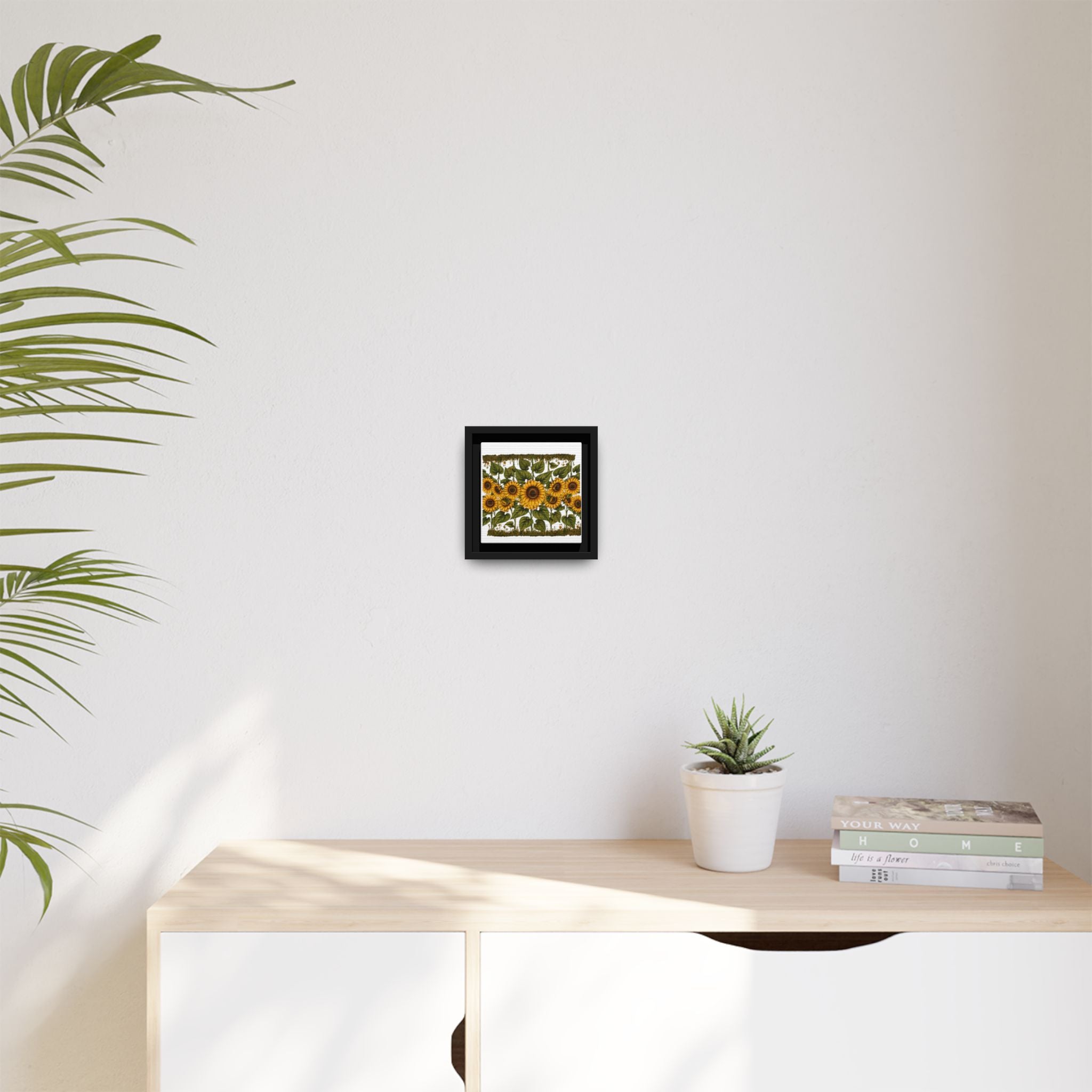 Framed Sunflower Canvas Print — Matte Floral Wall Art