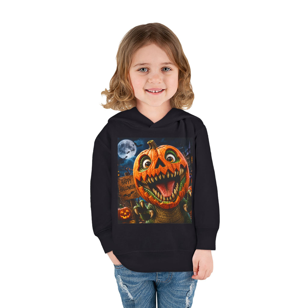 Halloween Toddler Hoodie — Dinosaur Creepy Jack-O'-Lantern Pumpkin Halloween Pullover