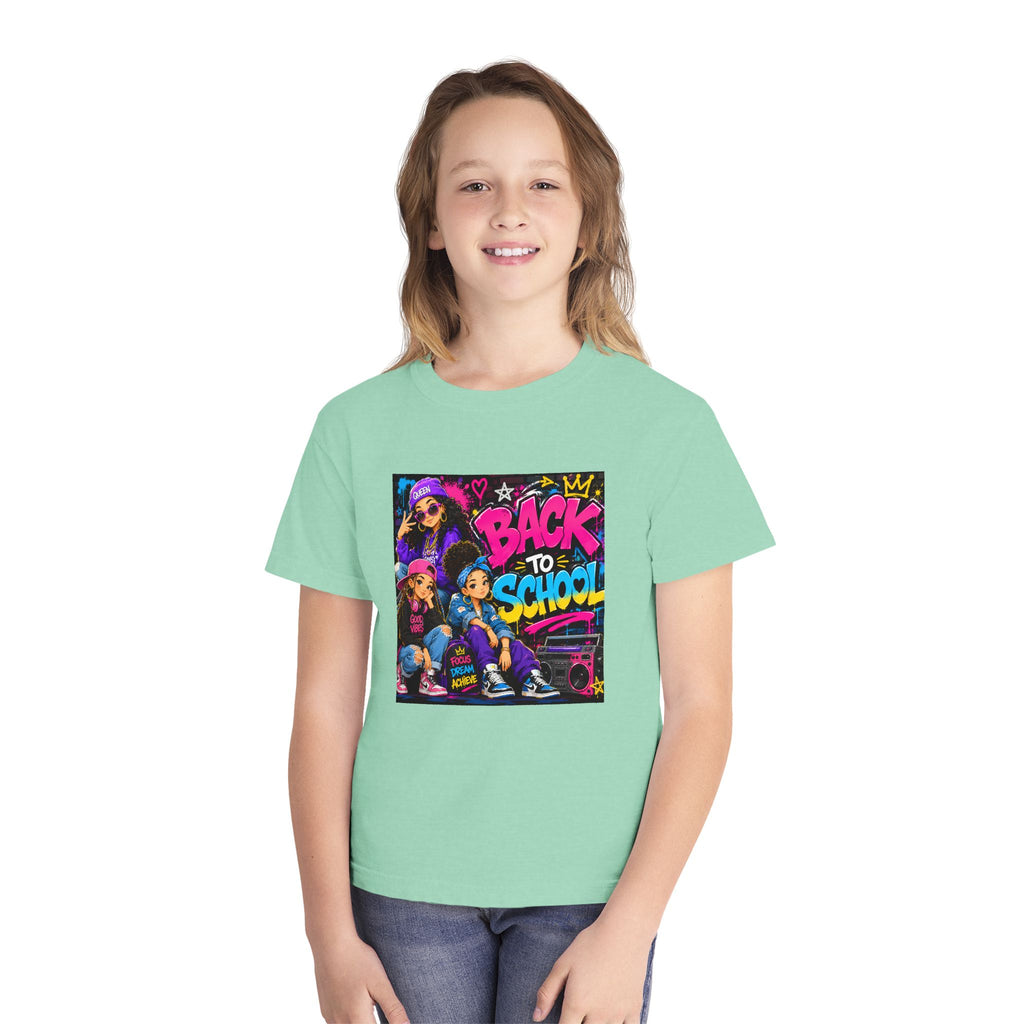 Back to School Youth Tee — Retro Hip-Hop Graphic with Custom Name
