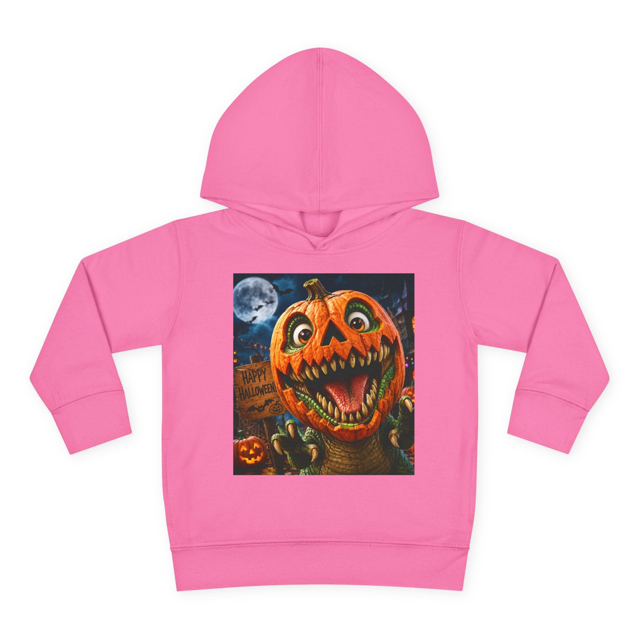 Halloween Toddler Hoodie — Dinosaur Creepy Jack-O'-Lantern Pumpkin Halloween Pullover