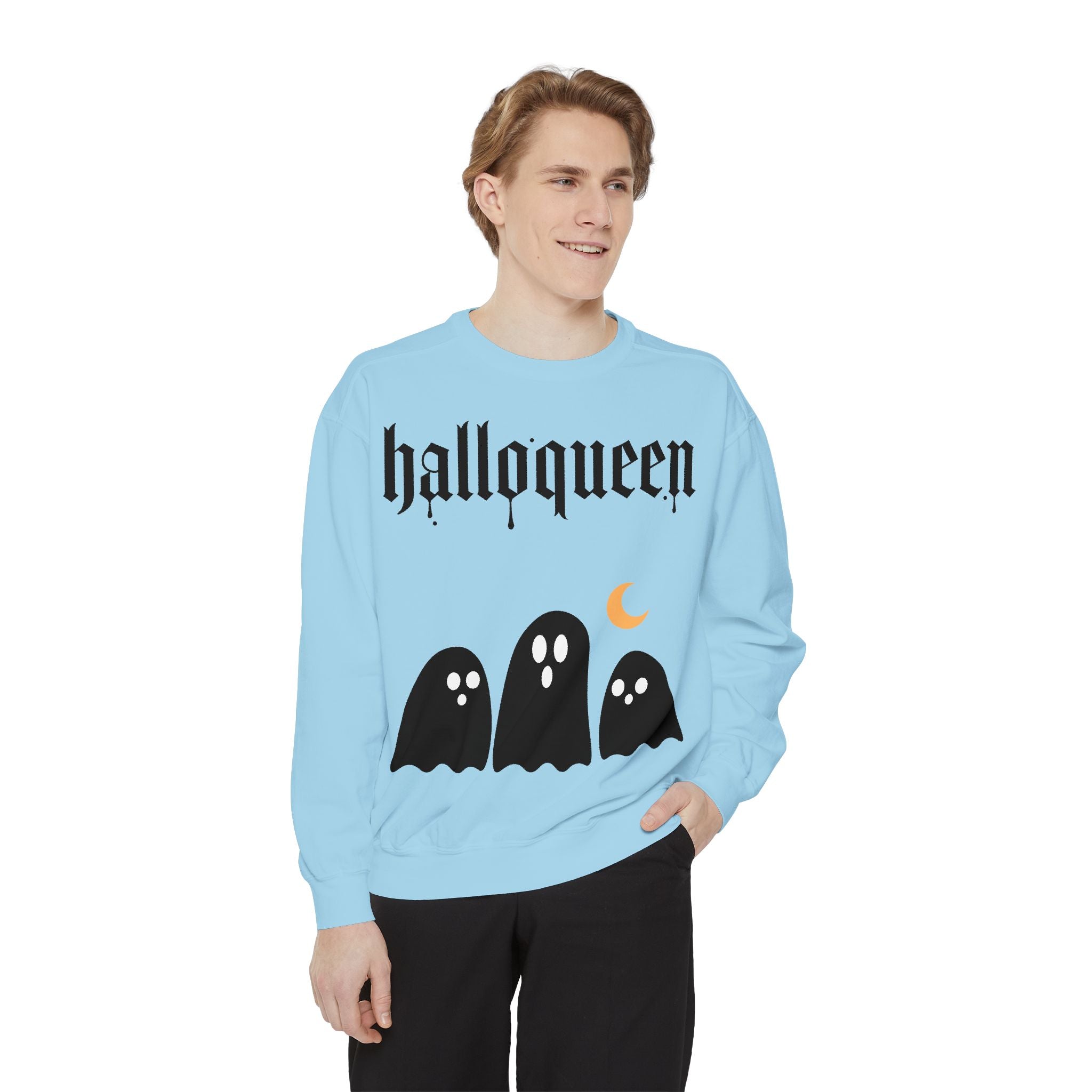 Halloween Sweatshirt — "halloqueen" Ghosts Pullover