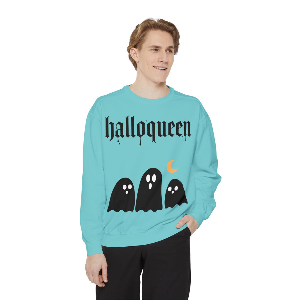 Halloween Sweatshirt — "halloqueen" Ghosts Pullover