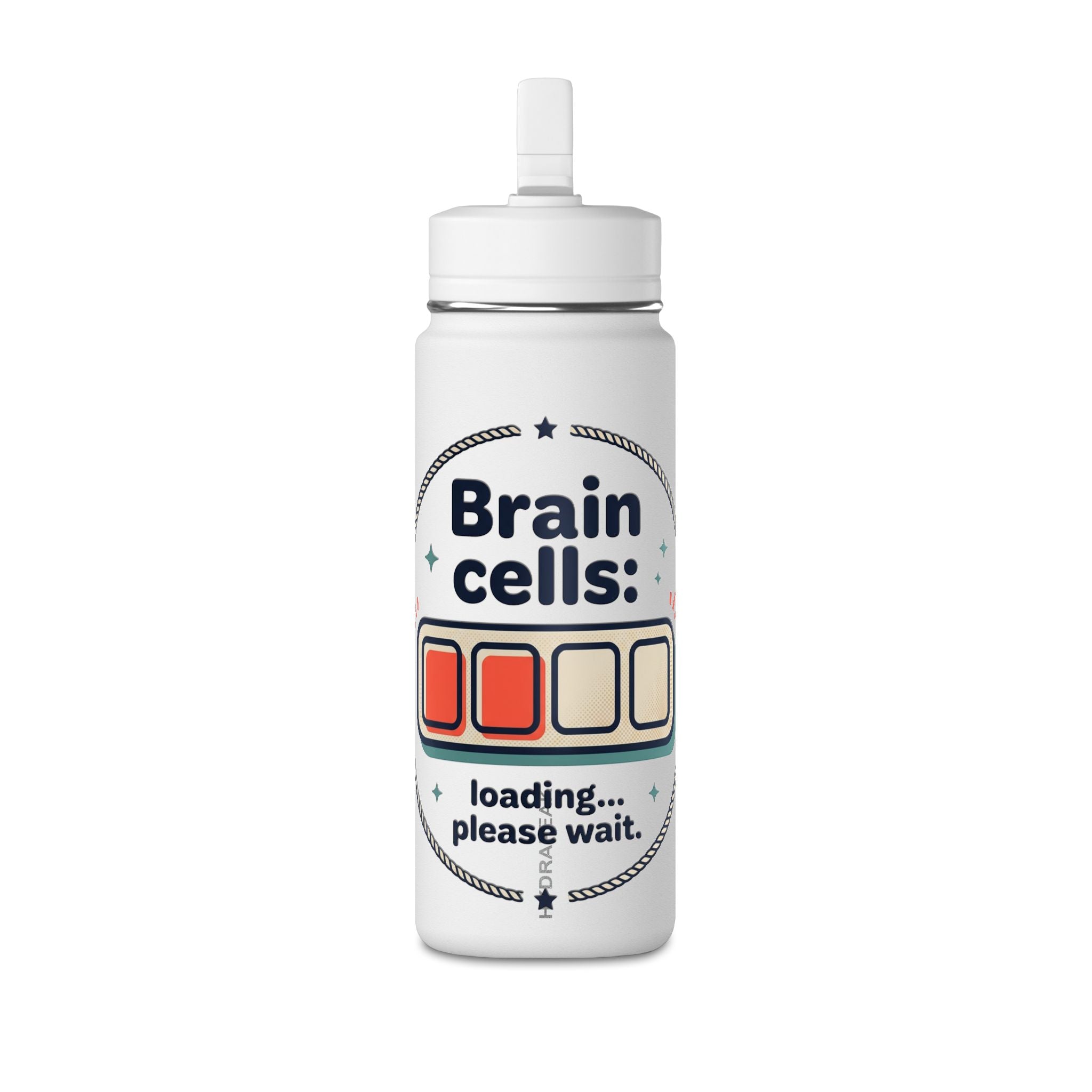 Water Bottle — "Brain Cells: loading... please wait." 20oz Funny Hydration Bottle