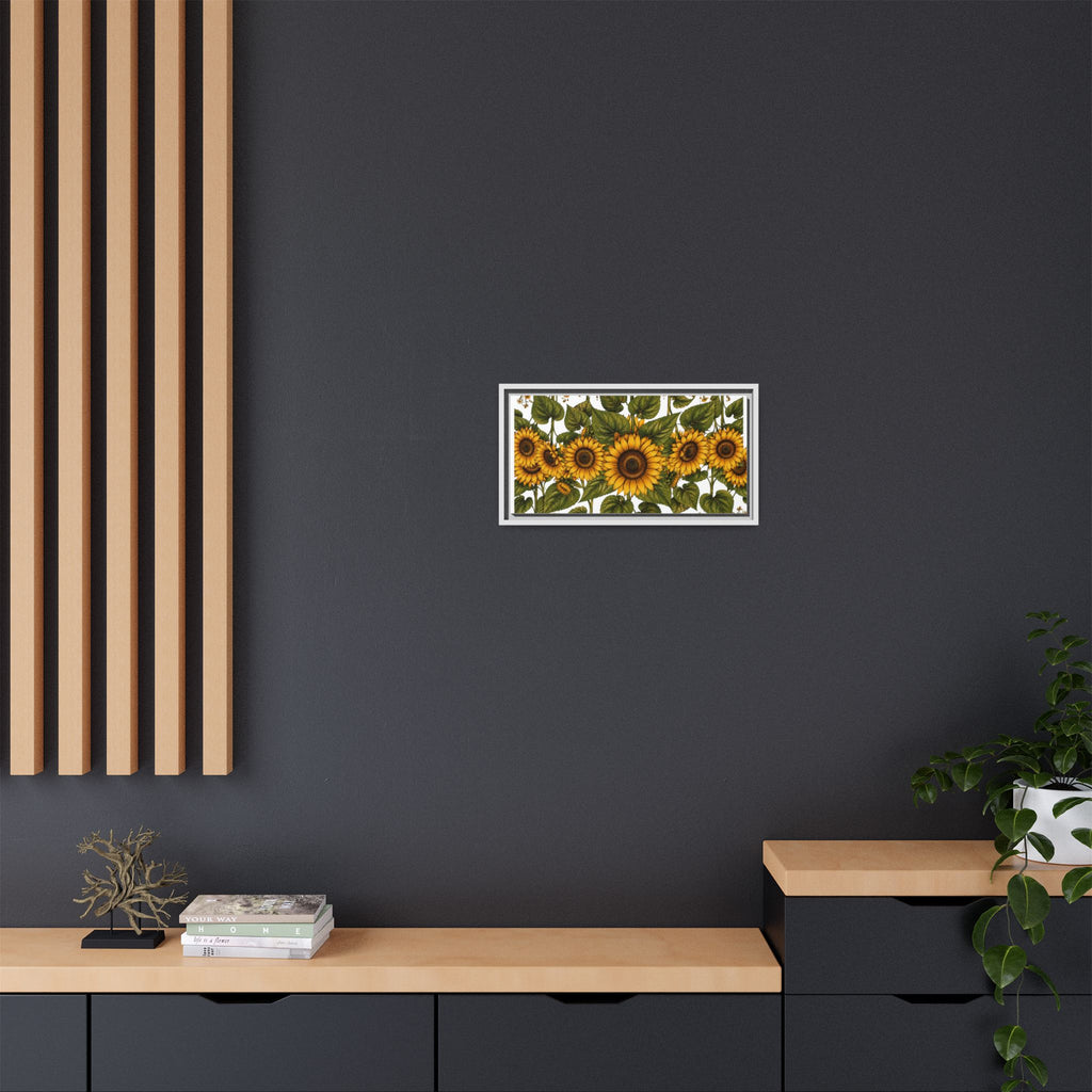 Framed Sunflower Canvas Print — Matte Floral Wall Art