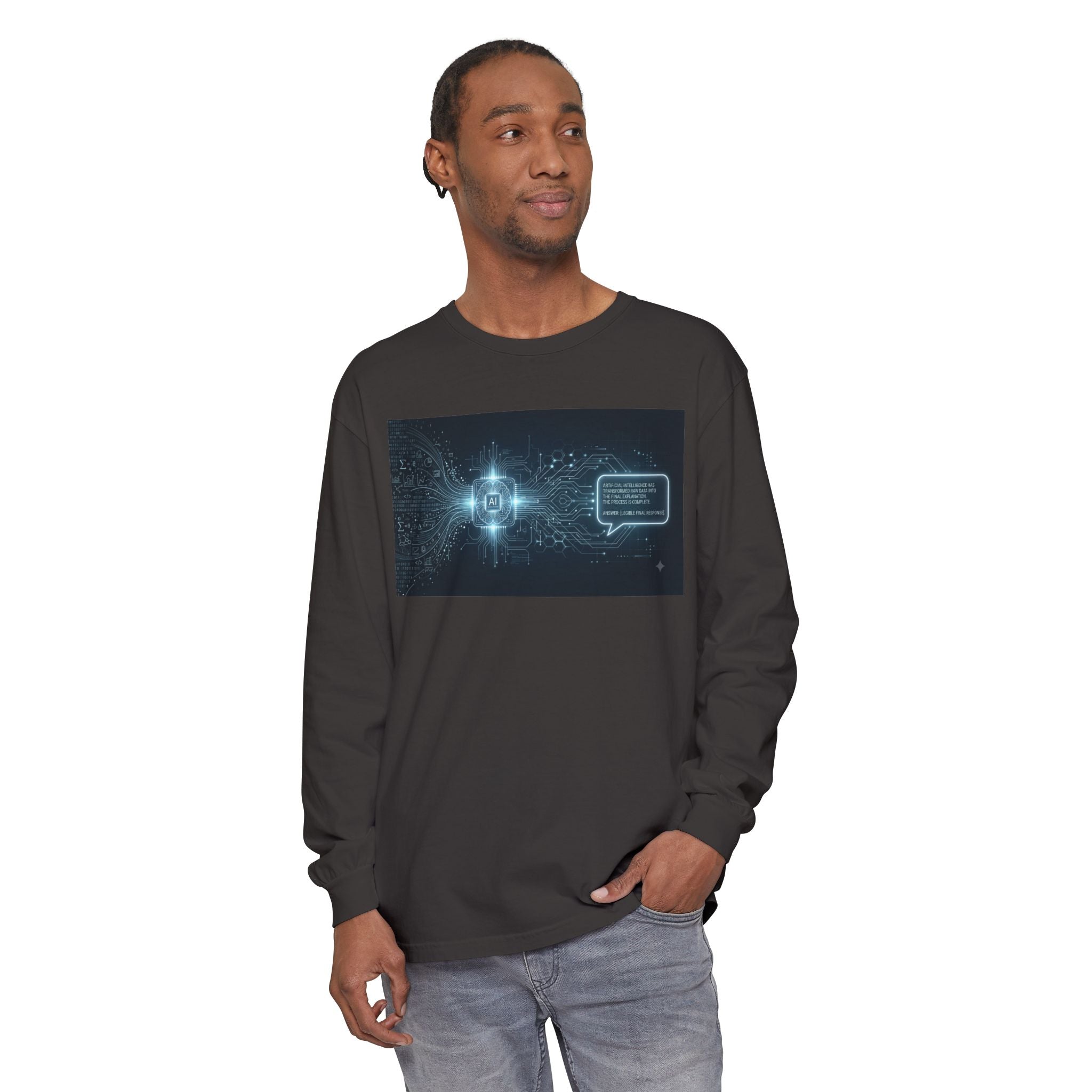 Long Sleeve T-Shirt — Cyber AI Chat Graphic