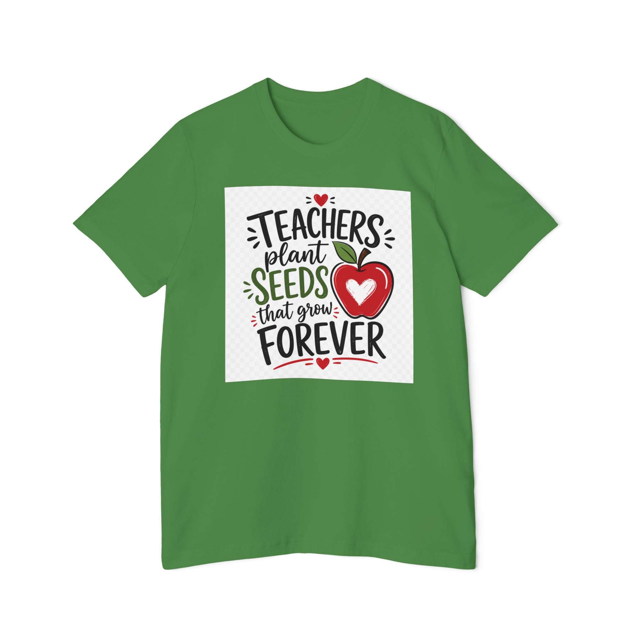 Teacher Appreciation T-Shirt – "Teachers Plant Seeds That Grow Forever" Apple Design