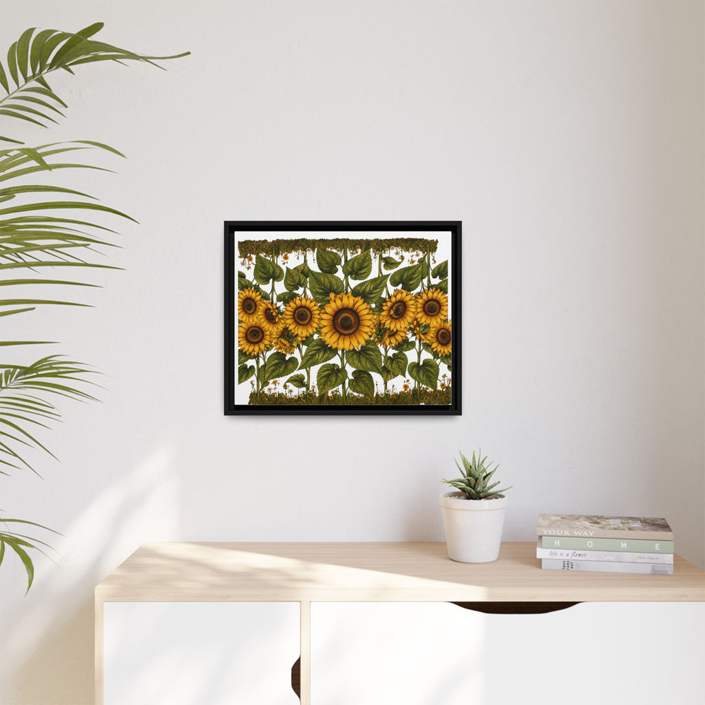 Framed Sunflower Canvas Print — Matte Floral Wall Art