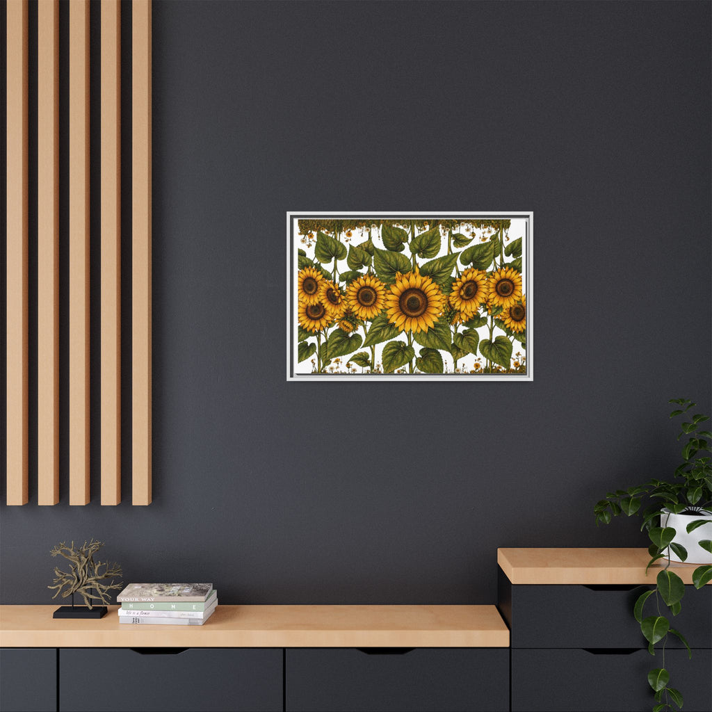 Framed Sunflower Canvas Print — Matte Floral Wall Art