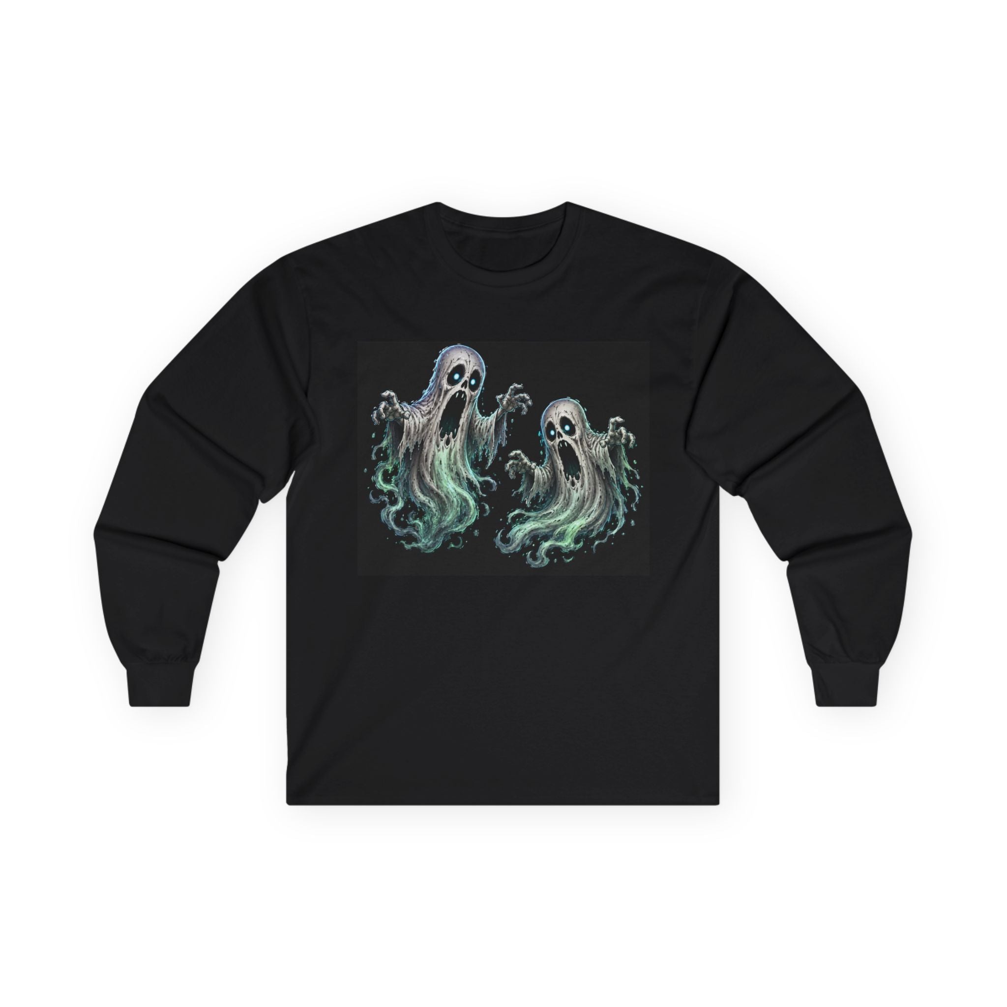 Ghost Duo Long Sleeve Tee — Haunted Spirit Graphic Shirt