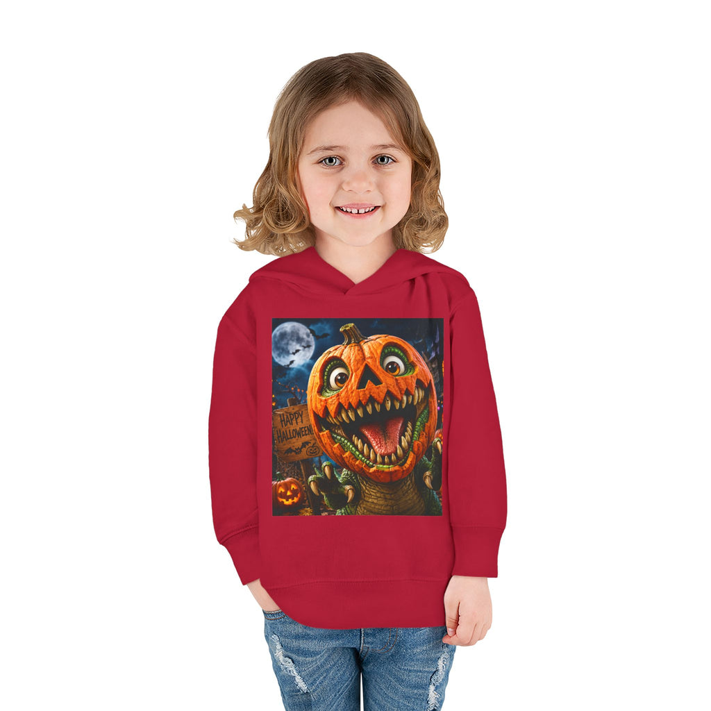Halloween Toddler Hoodie — Dinosaur Creepy Jack-O'-Lantern Pumpkin Halloween Pullover