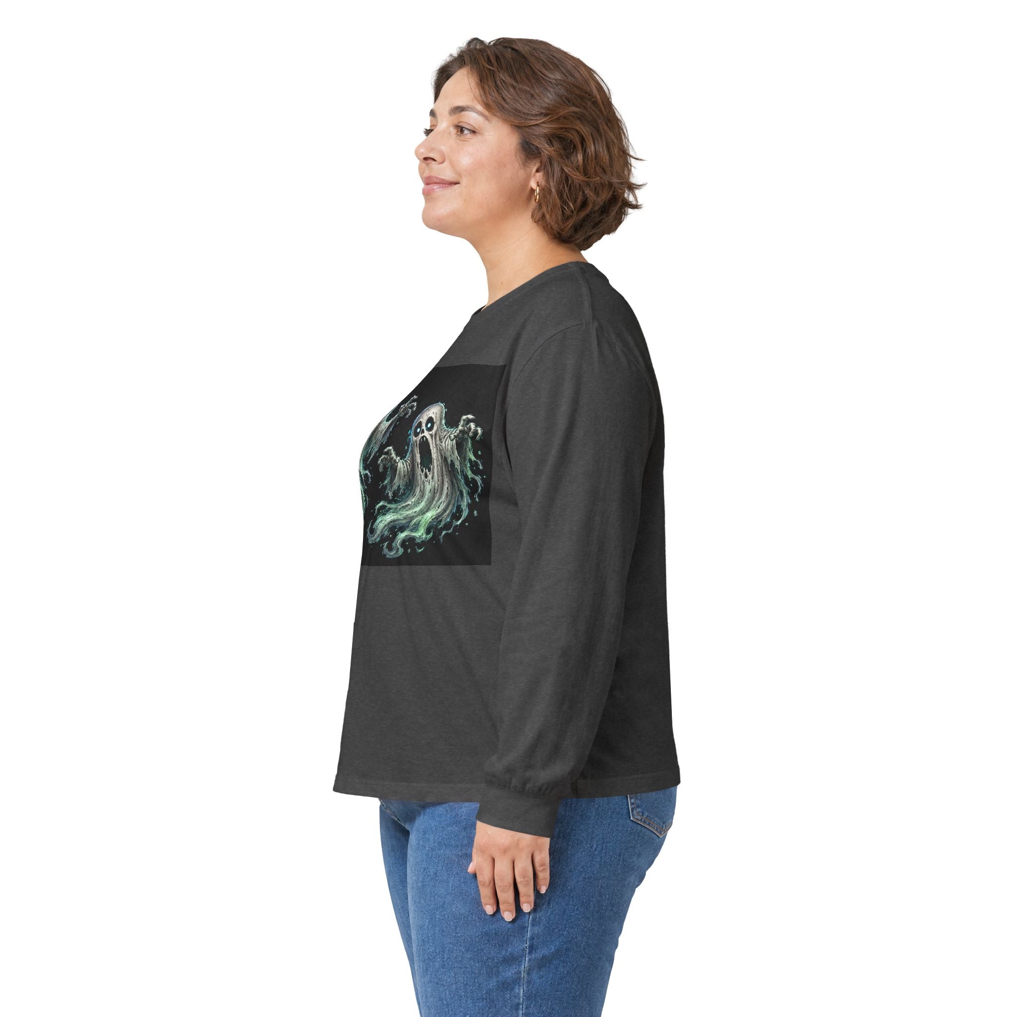 Ghost Duo Long Sleeve Tee — Haunted Spirit Graphic Shirt