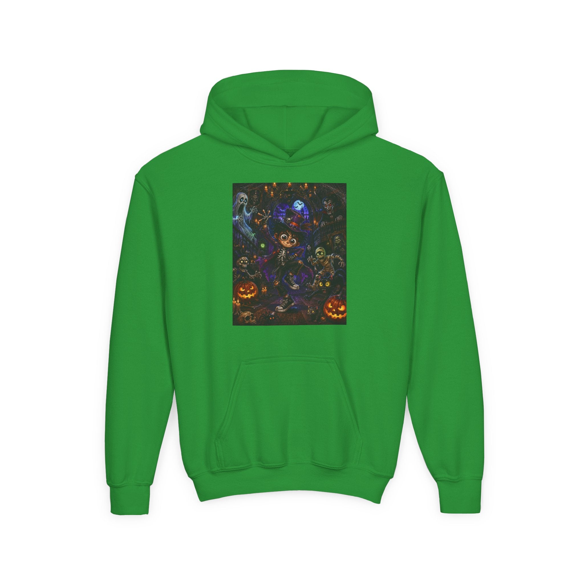 Youth Hoodie - Spooky Magician Halloween Jack-o'-Lantern Galaxy Design