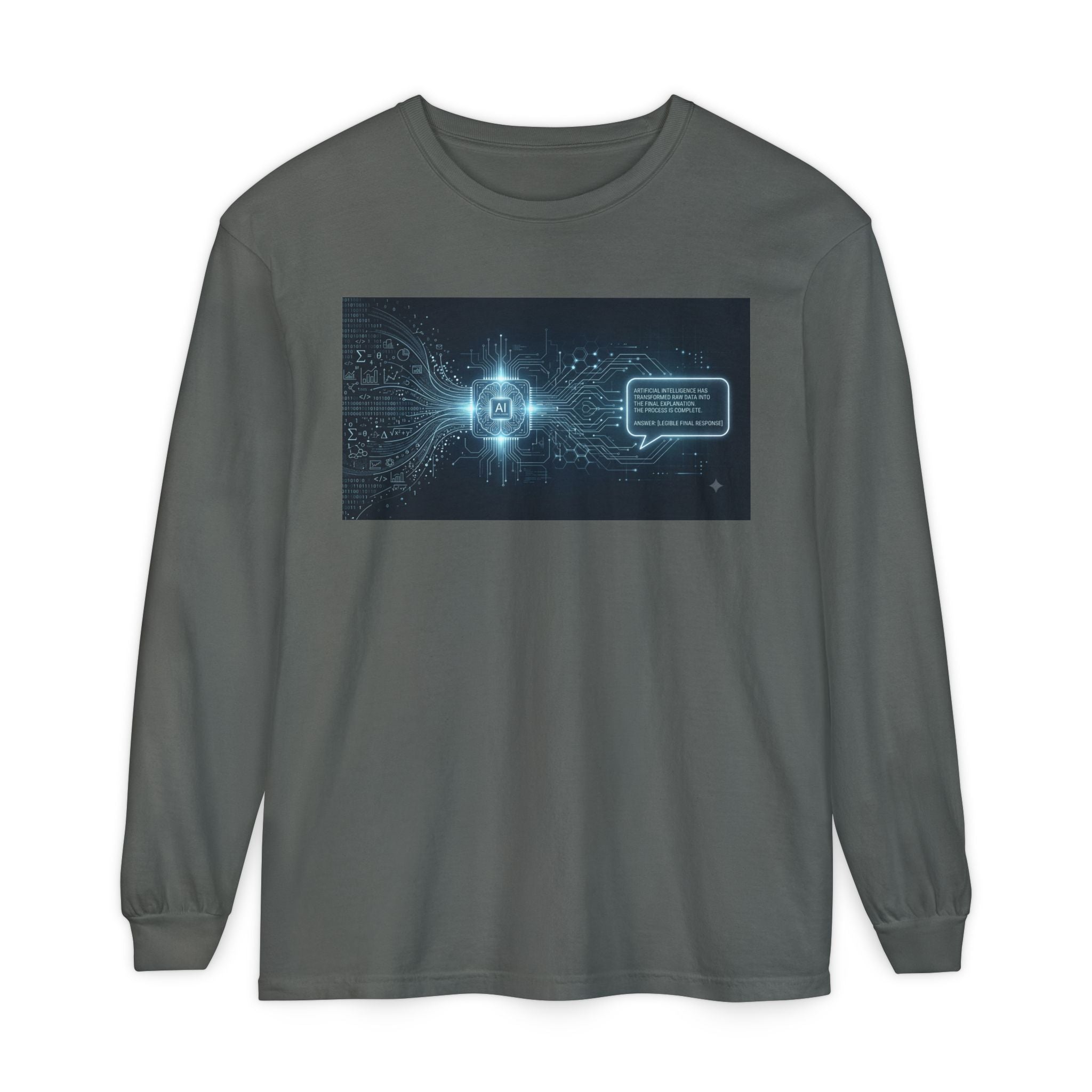 Long Sleeve T-Shirt — Cyber AI Chat Graphic