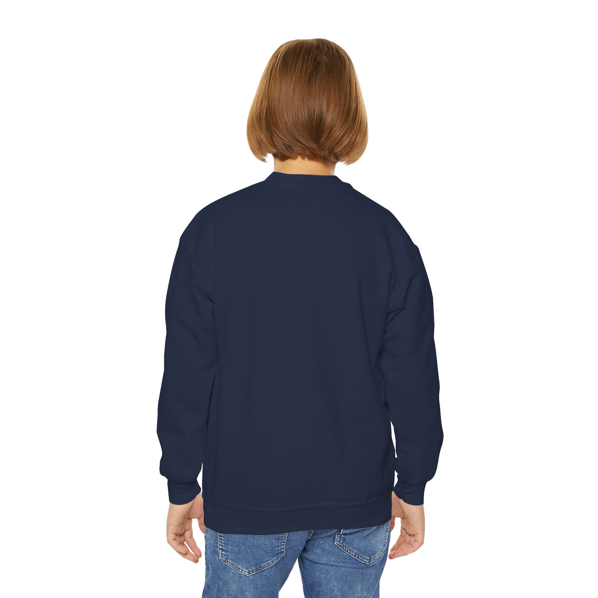 Youth Crewneck Sweatshirt — "Smart, Strong & Brave" Colorful Skateboard Graphic