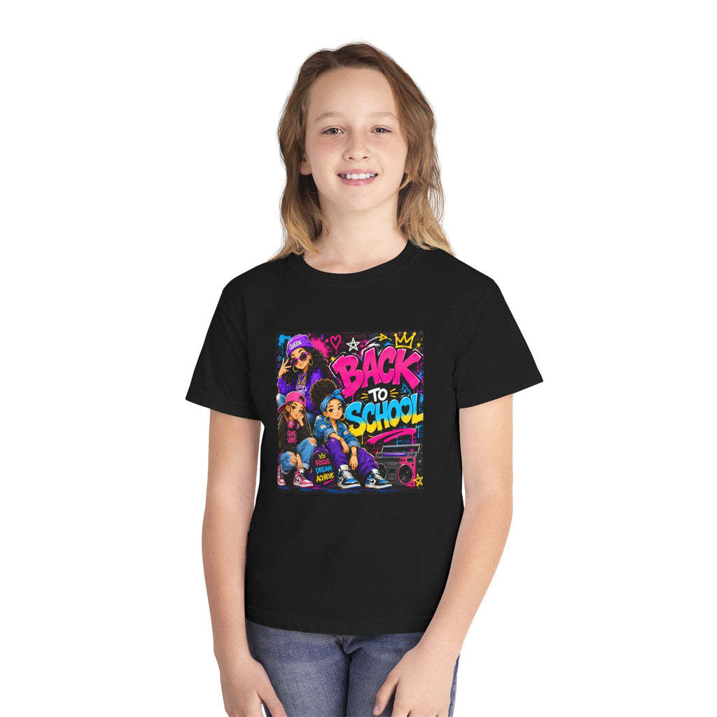 Back to School Youth Tee — Retro Hip-Hop Graphic with Custom Name