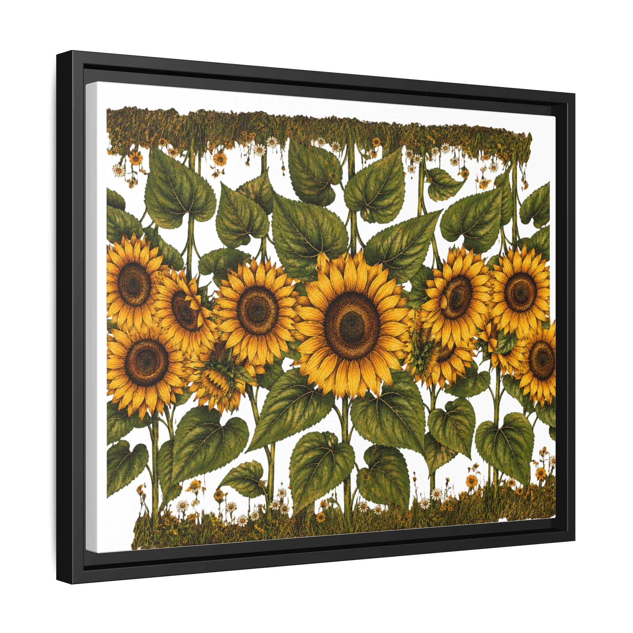 Framed Sunflower Canvas Print — Matte Floral Wall Art