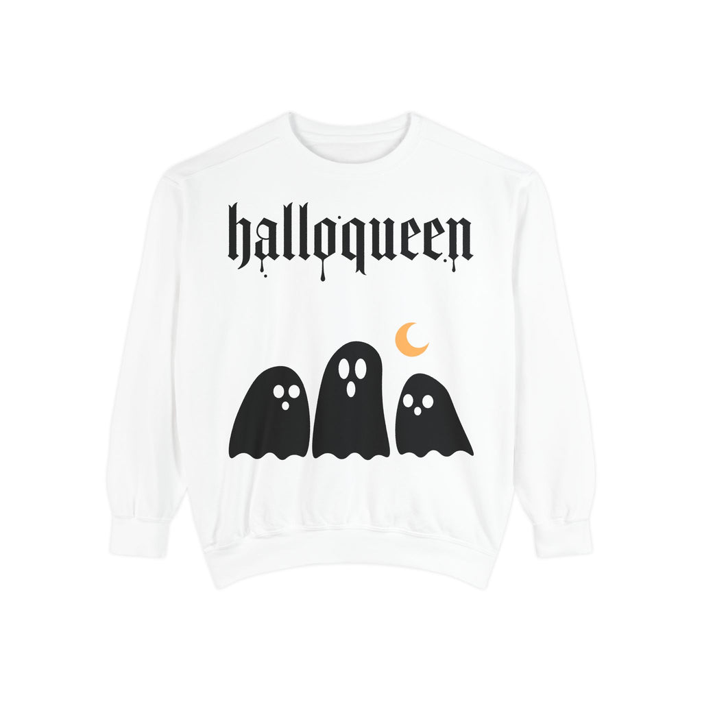 Halloween Sweatshirt — "halloqueen" Ghosts Pullover