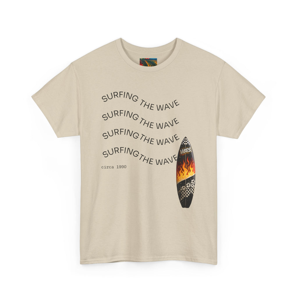 Surfing The Wave Surfboard Tee — Men’s Beach Graphic T-Shirt
