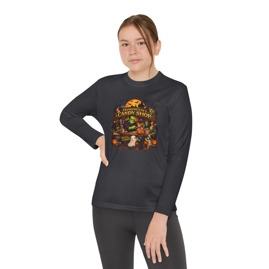 Youth Long Sleeve Tee — Halloween Candy Shop Graphic
