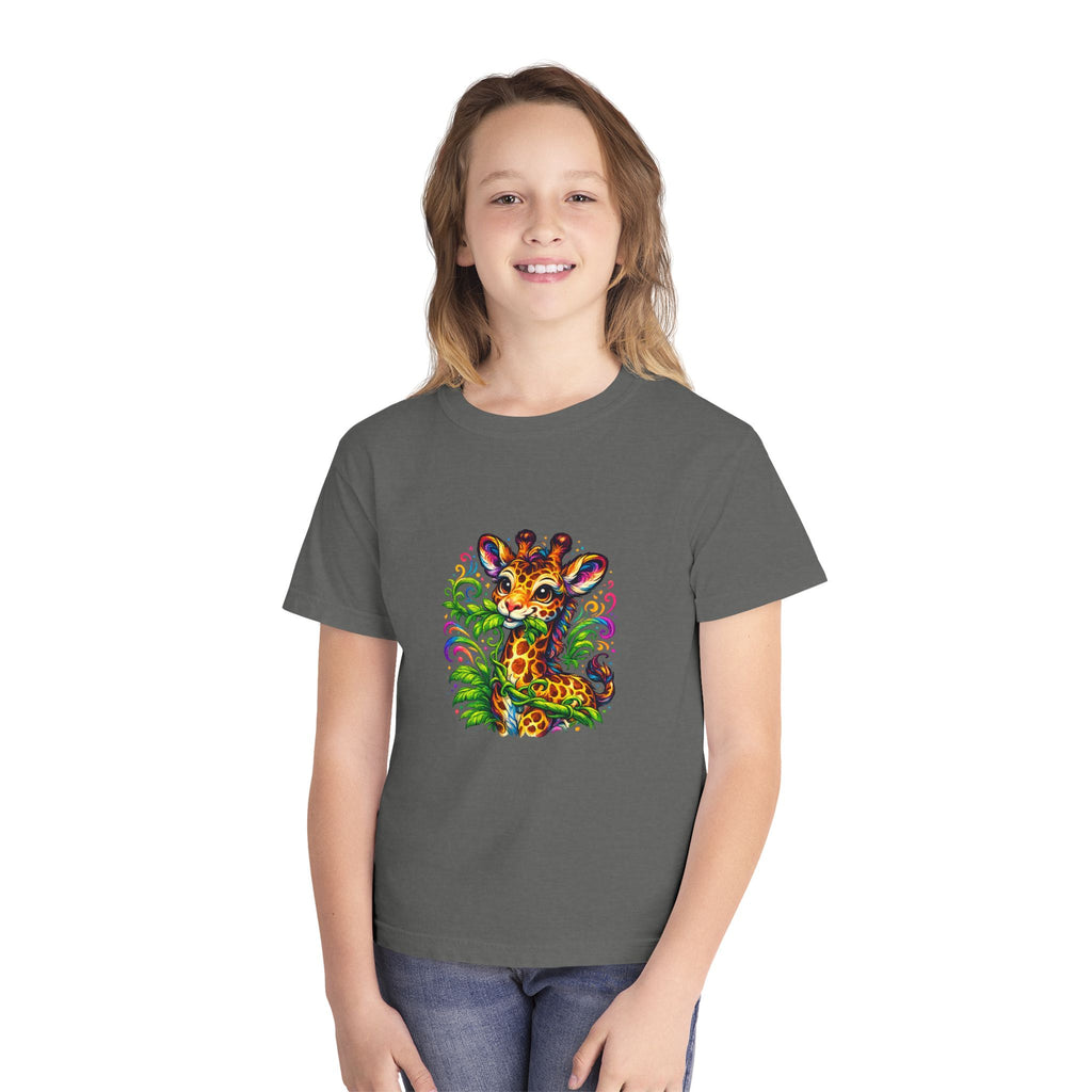 Cute Colorful Giraffe Kids T-Shirt — Playful Jungle Animal Tee for Toddlers & Children