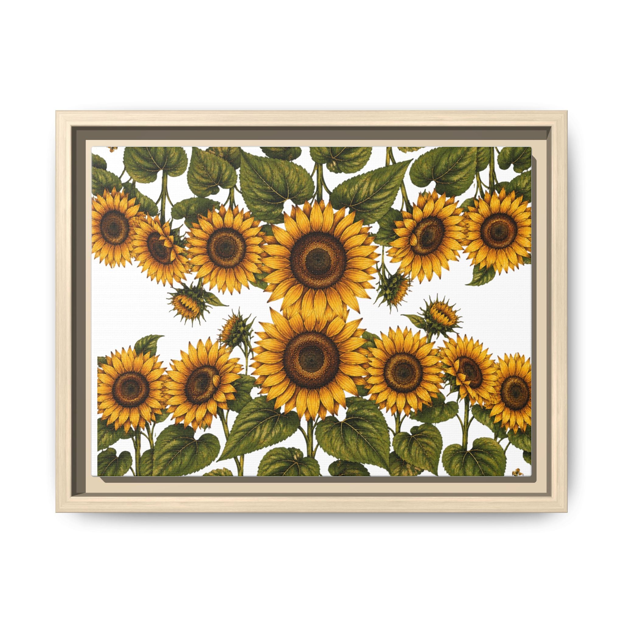 Framed Sunflower Canvas Print — Matte Floral Wall Art