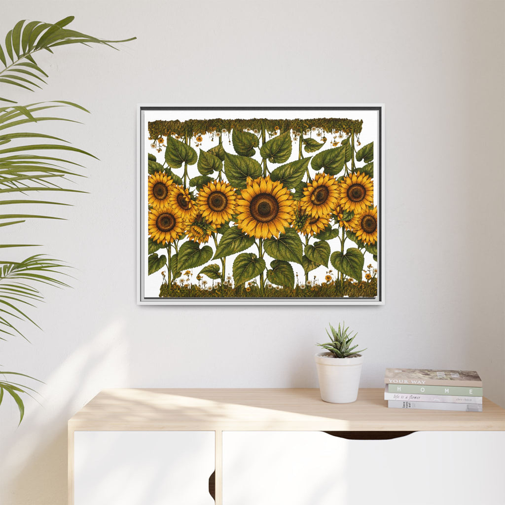 Framed Sunflower Canvas Print — Matte Floral Wall Art