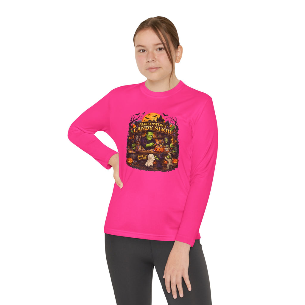 Youth Long Sleeve Tee — Halloween Candy Shop Graphic