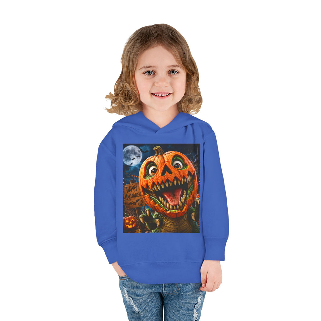 Halloween Toddler Hoodie — Dinosaur Creepy Jack-O'-Lantern Pumpkin Halloween Pullover