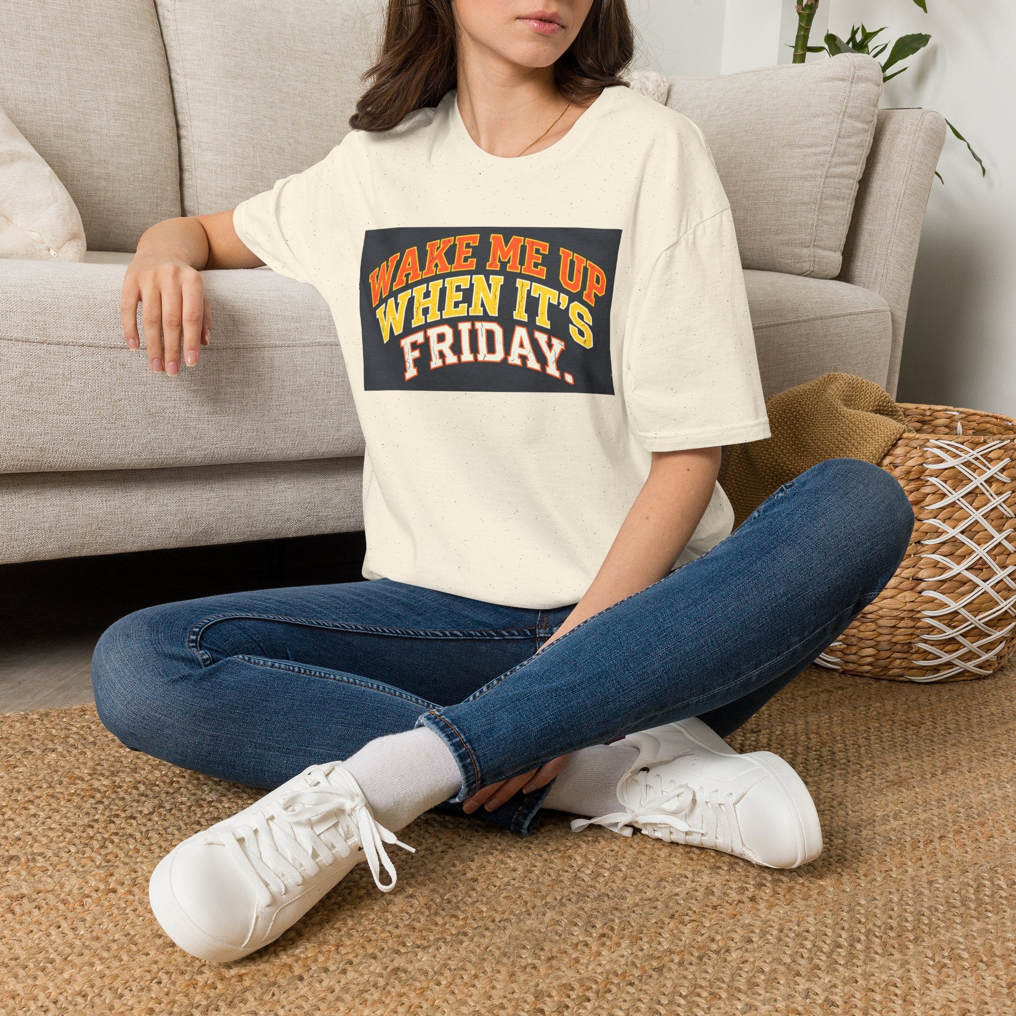 Wake Me Up When It's Friday T-Shirt — Retro Weekend Graphic Tee
