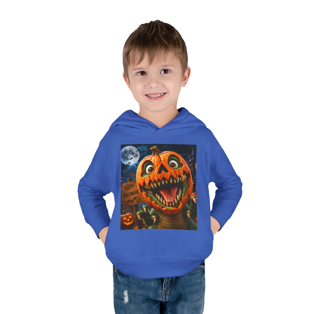 Halloween Toddler Hoodie — Dinosaur Creepy Jack-O'-Lantern Pumpkin Halloween Pullover