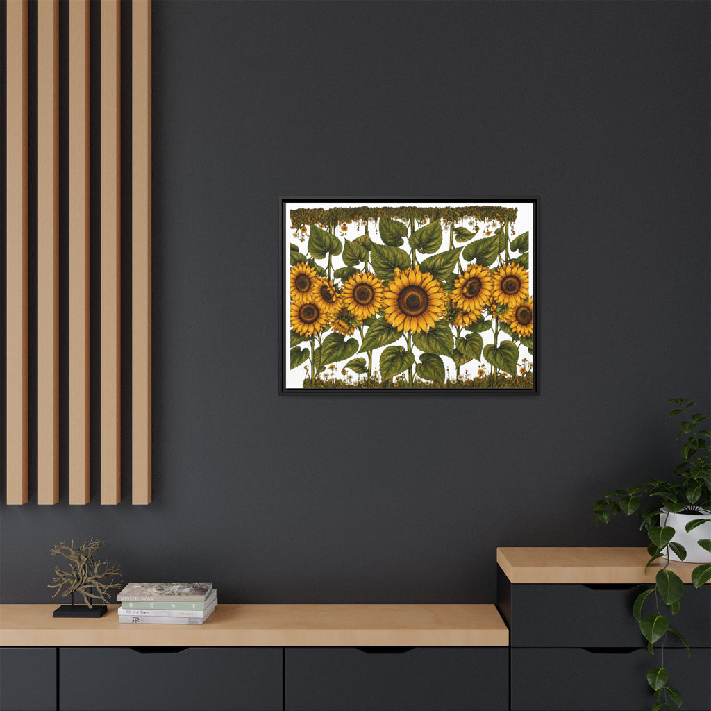 Framed Sunflower Canvas Print — Matte Floral Wall Art