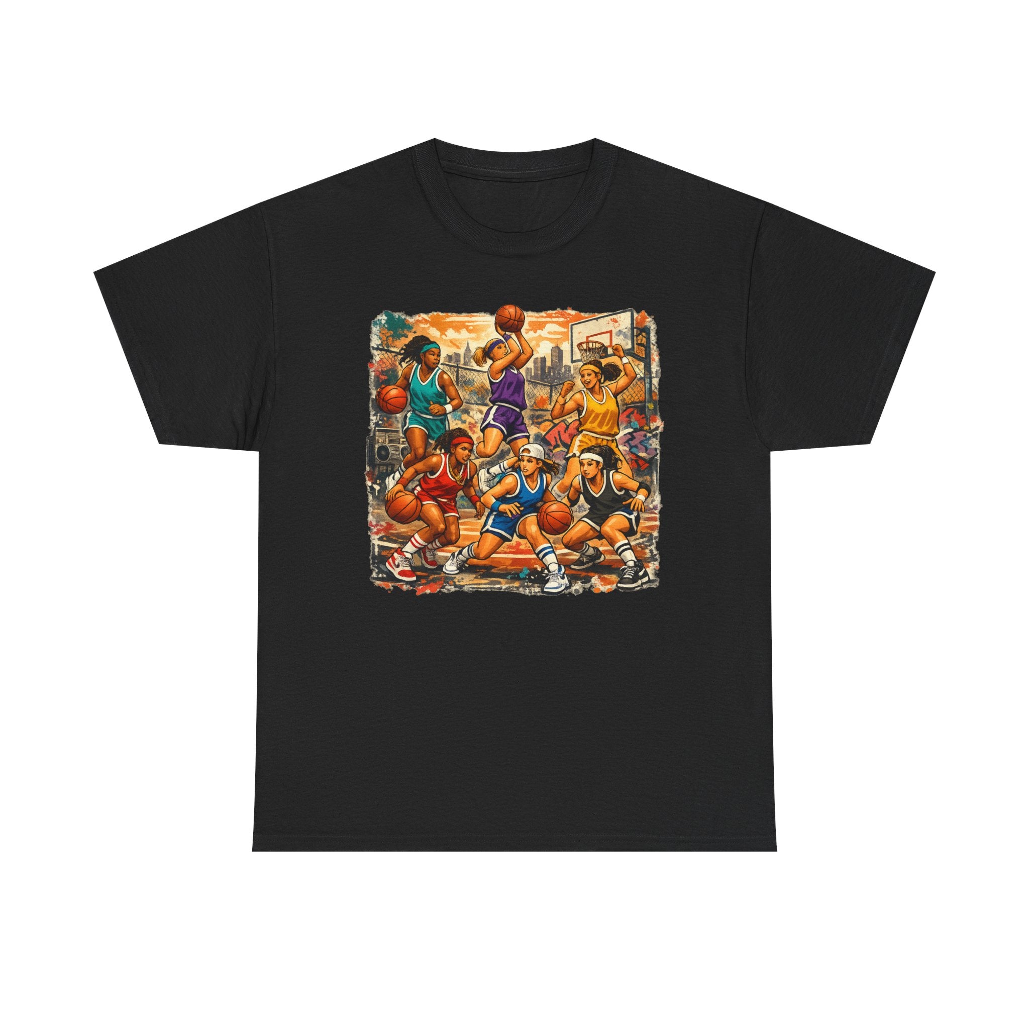Street Basketball Crew Graphic Tee — Urban Court Players Illustration