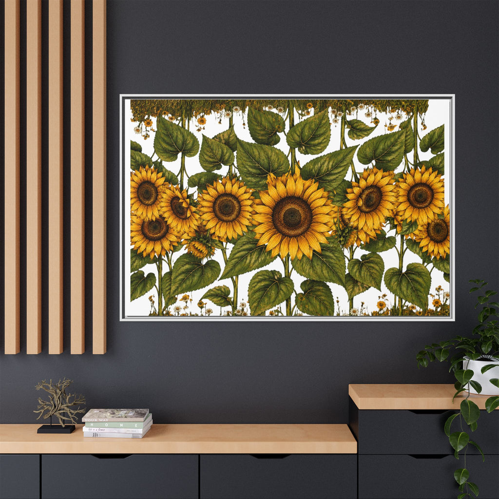 Framed Sunflower Canvas Print — Matte Floral Wall Art
