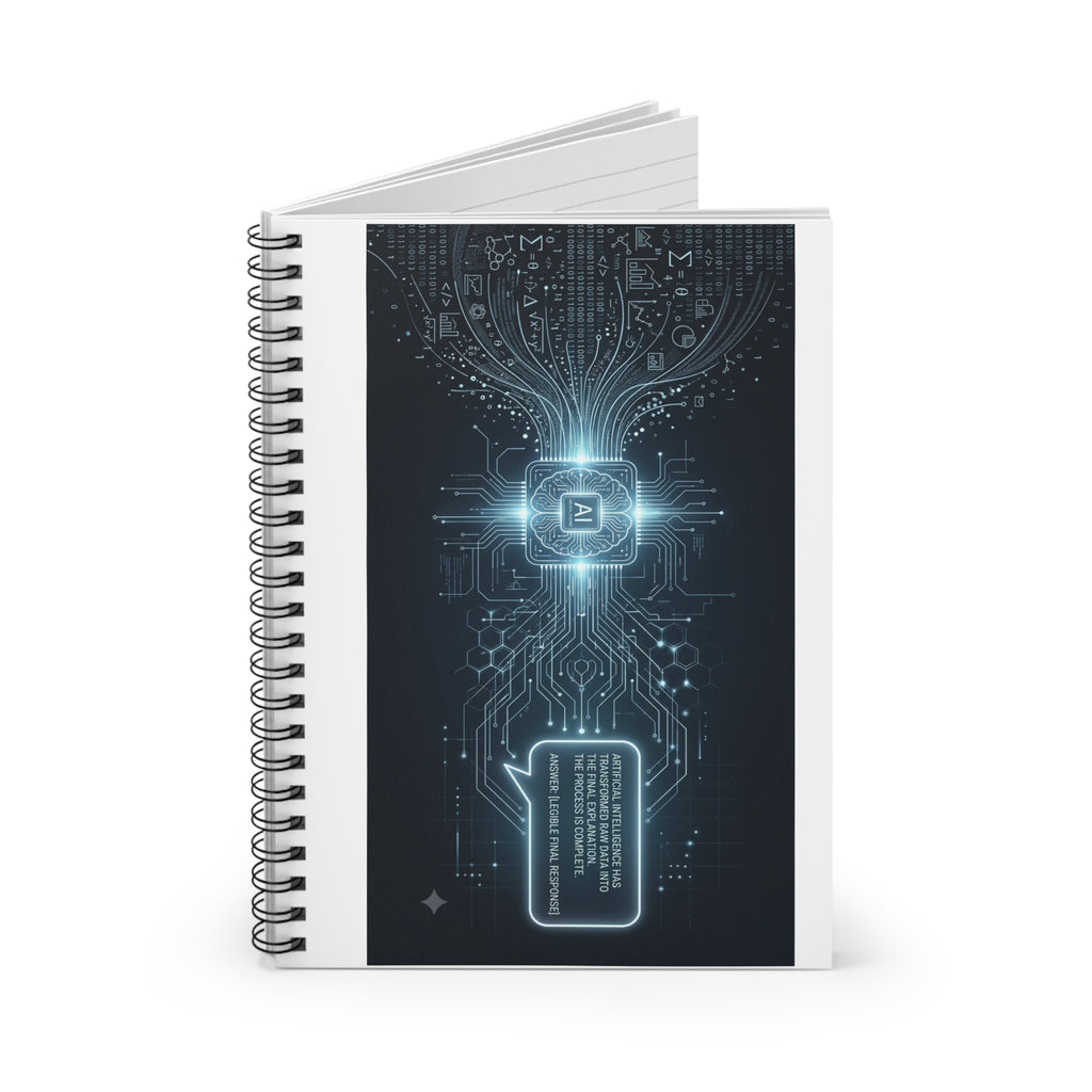 AI Circuitry Spiral Notebook — Cyber Tech Journal (Ruled)