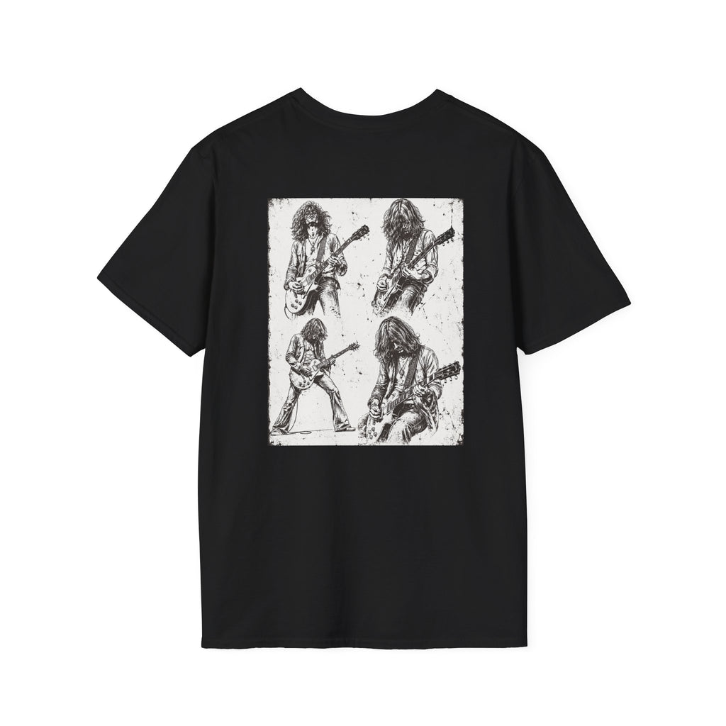 Guitar Illustration T-Shirt — Vintage Les Paul Graphic Tee for Music Lovers