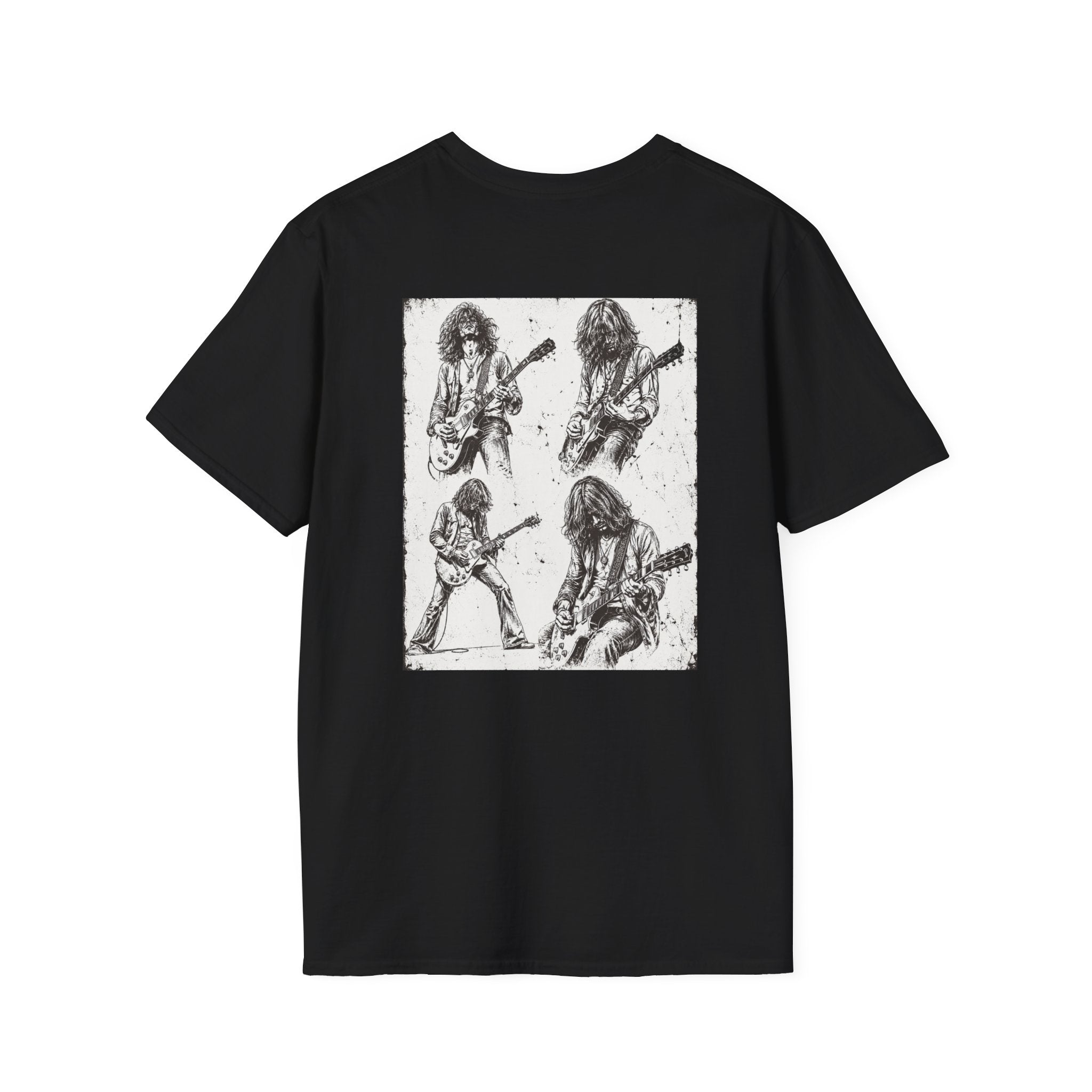 Guitar Illustration T-Shirt — Vintage Les Paul Graphic Tee for Music Lovers